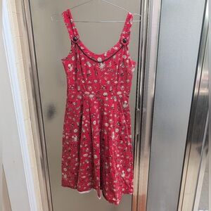 Voodoo Vixen Red Nautical Print Dress